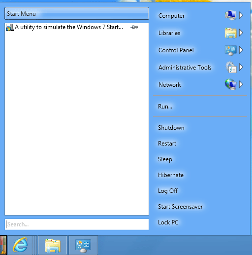 Меню пуск для Windows 8 Меню пуск для Windows 8